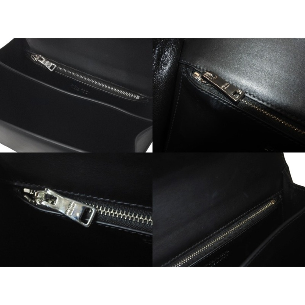 Very Prada shoulder bag Saffiano leather studs black pink racing logo - Picture 8 of 9